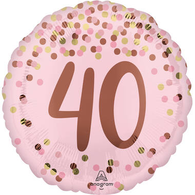 Foil Balloon – "40" – Pretty Pink – Pink – 45 cm